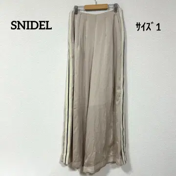 SNIDEL 베이지 사이드 라인 스커트 라이크 팬츠