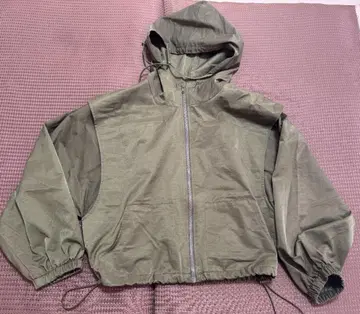 FLASH BLUE 후드 부착 블루종 카키 계열 집업