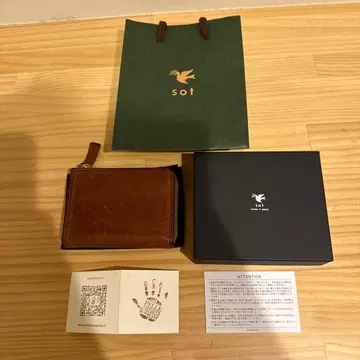 sot (소트) 푸에블로 가죽 미니 지갑 [카멜]