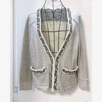 새상품급 그레이스 콘티넨탈 노카라 자켓 비쥬 가디건