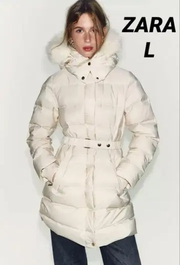 ZARA 발수 가공 처리 윈드 브레이커 후드 부착 다운 자켓 L