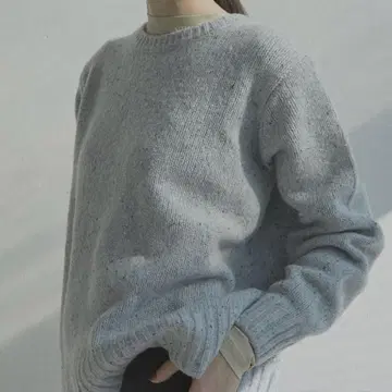 르쉘 블루 그레이 니트 스웨터