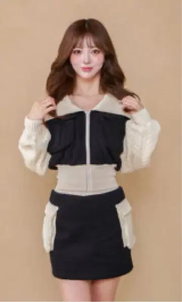 Darich 니트 콤비 맨투맨 셋업