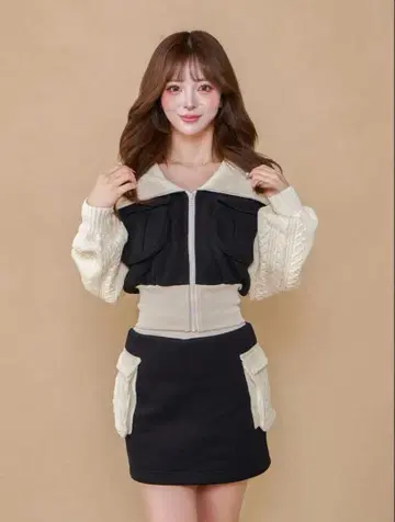 Darich 니트 콤비 맨투맨 셋업