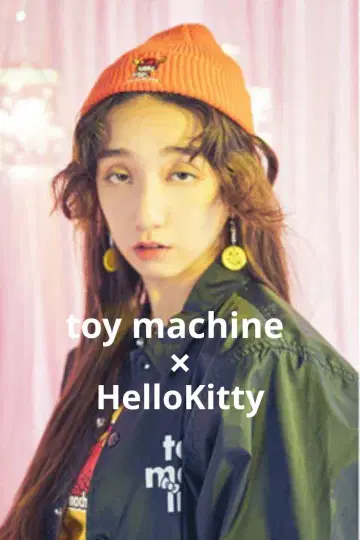 toy machine x HelloKitty 산리오 니트 모자 오렌지
