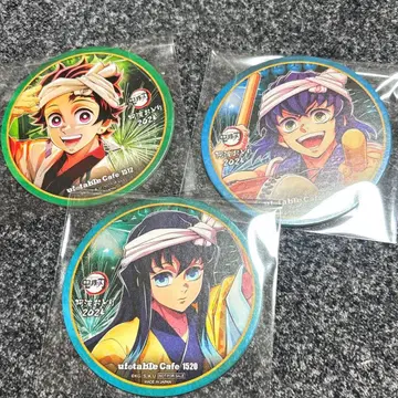 귀멸의 칼날 아와오도리 카페 코스터 무이치로 탄지로 이노스케