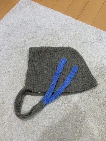 RACAL 니트 모자 귀도리 포함 그레이/블루