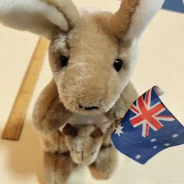캥거루 봉제 인형 호주 국기 포함 약 30cm