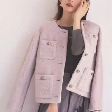 연보라색 플리스 스타일 자켓