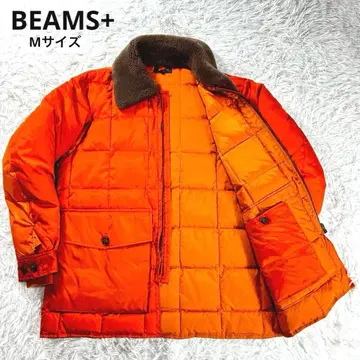 미사용급 BEAMS+ 퀼트 다운 자켓 M 무스탕 오렌지