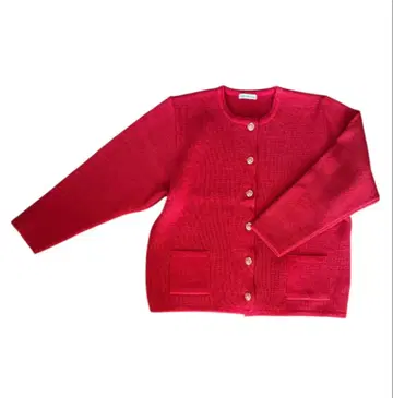 BIANCA 비앙카 니트 가디건 둥근넥 빨간색 포멀 캐주얼