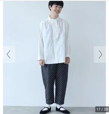 시착 뷔르데사봉 mizutama 턱 팬츠 도트 이지 팬츠 블랙