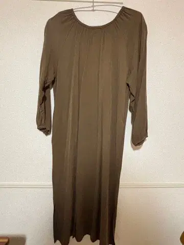 usum 시바사키짱 올리브 7부 소매 롱 원피스