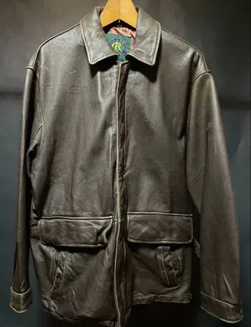 다크 브라운 롱 가죽 자켓 천연 가죽