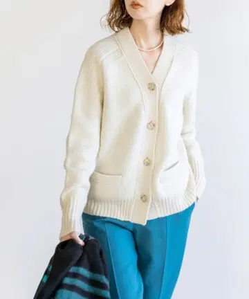 IENA AQUA 래글런 V넥 가디건