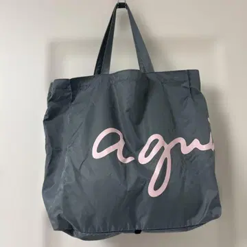 [ Agnes b. ] 그레이 토트백 핑크 로고