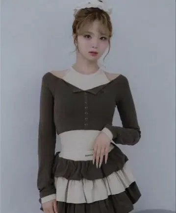 미사용 새상품 Darich 오프숄더 레이어드 리브 상의