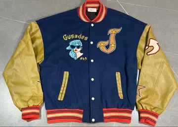 바시티 자켓 네이비/골드 자수 아메카지