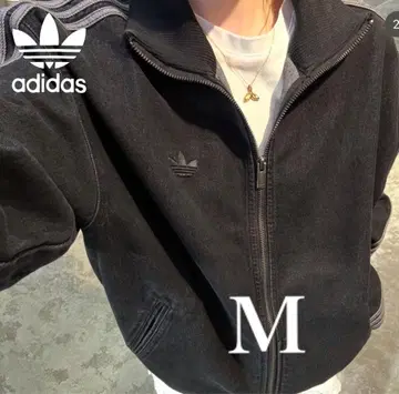 새상품 M ] 아디다스 데님 자켓 파이어버드 트랙 블랙