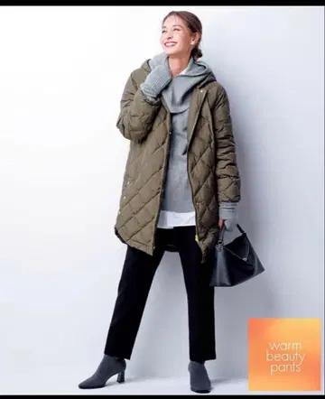 택 포함 새상품 앙피로 웜 테이퍼드 팬츠 xs 블랙