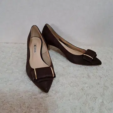 DIANA 다이애나 스웨이드 펌프스 다크 브라운 리본 모티브 23cm