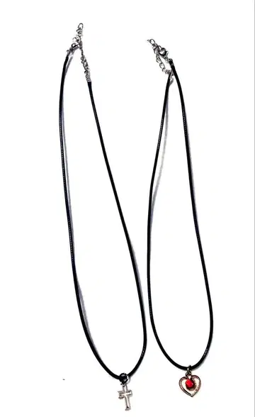 신 크로스와 하트 펜던트 목걸이