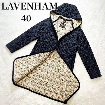 LAVENHAM 라벤햄 퀼팅 코트 40 꽃무늬 영국제 네이비