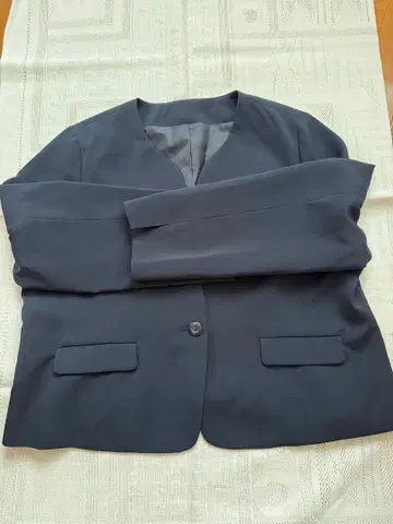 네이비 노카라 자켓 4L