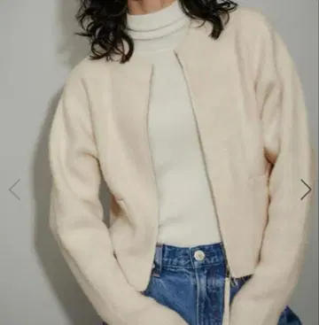 ADAM ET ROPE' 라메 니트 가디건 베이지