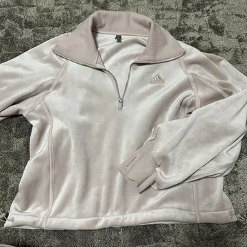 adidas 하프 지퍼 핑크 벨로아