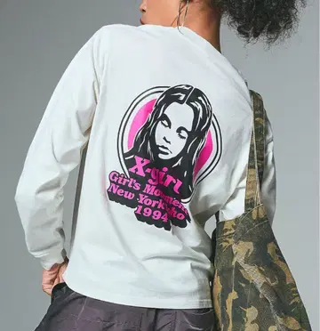X-girl 그래픽 긴팔 T셔츠