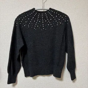 ANAYI 그라데이션 펄 자수 풀오버