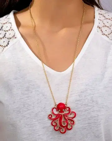 문어 디자인 목걸이 6개 세트 부품 액세서리 핸드메이드