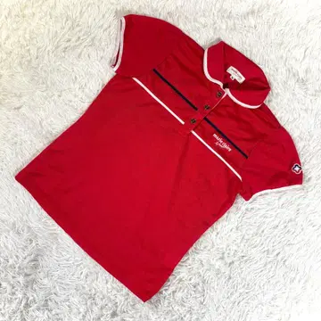 마리끌레르 스포츠 [ M ] 반팔 폴로 카라 부착 로고 빨간색 여성용