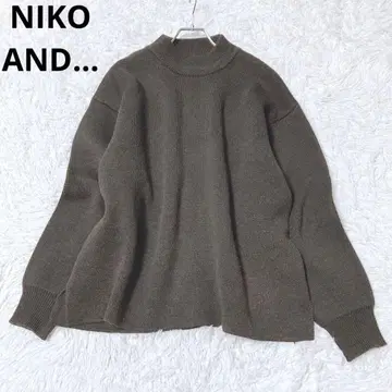 니코앤드 긴팔 니트 풀오버 스웨터 심플 캐주얼 브라운