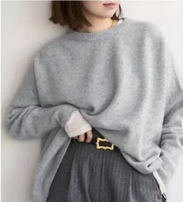 [연말 특별 특가] 이에나 울 캐시미어 니트 크루넥 그레이