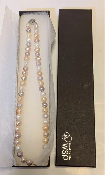 담수 진주 목걸이 7.5-8.0mm 멀티 컬러 펄 팔찌 세트