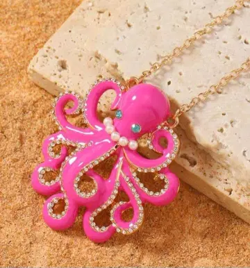 문어 모티브 목걸이 핑크 6개 세트 핸드메이드 부품으로도