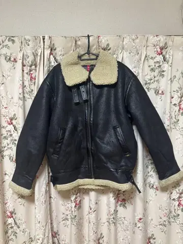 ALPHA INDUSTRIES 블랙 가죽 자켓 XL