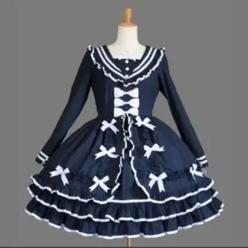 AND ROMEO 원피스 고스로리 네이비