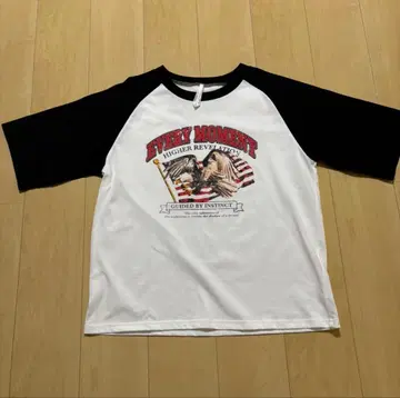 HALHAM 래글런 슬리브 T셔츠 화이트/블랙