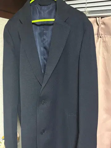 네이비 롱 코트