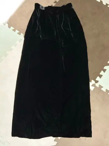 도쿄 소와르 벨벳 벨로아 블랙 롱 스커트 7호 S 사이즈
