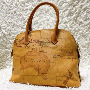 PRIMA CLASSE 돔형 핸드백 PVC 지도 도안 이탈리아제