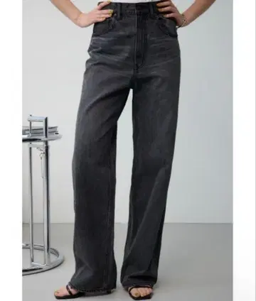 AZUL DENIM 하이웨스트 와이드 데님 S