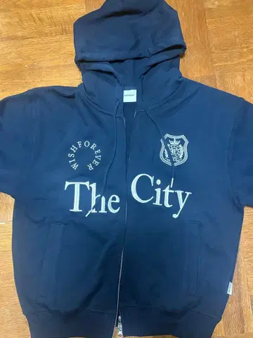 wish for ever 네이비 더블 지퍼 후드티