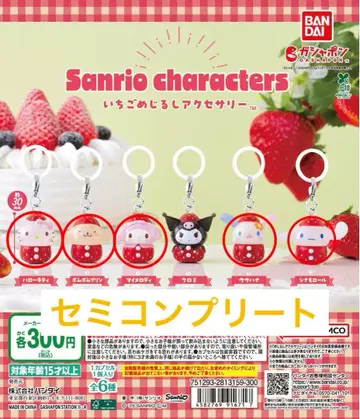 산리오 딸기 메지루시 액세서리 세미 컴플리트 세트