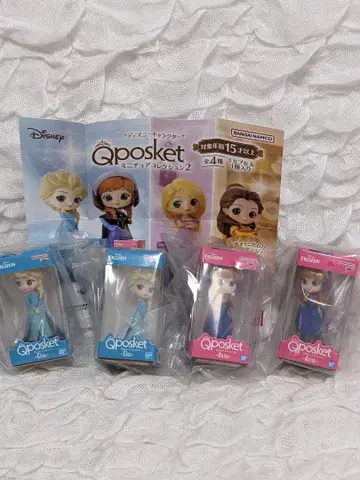 디즈니 Qposket 미니어처 컬렉션 2 엘사 안나 4체 세트