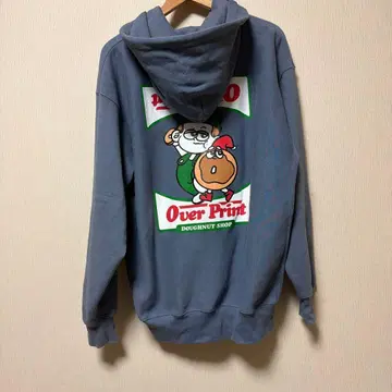 오버프린트 도넛샵 후드티 그레이