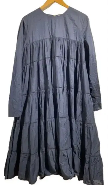 Merlette 긴팔 원피스 코튼 네이비